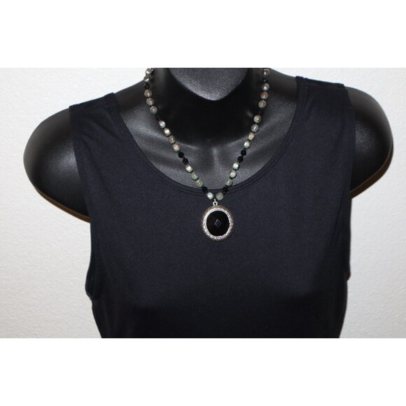 Lot of 4 Vintage Necklaces Bib Black Faceted Beads Cookie Lee Napier Pendant - Picture 7 of 16